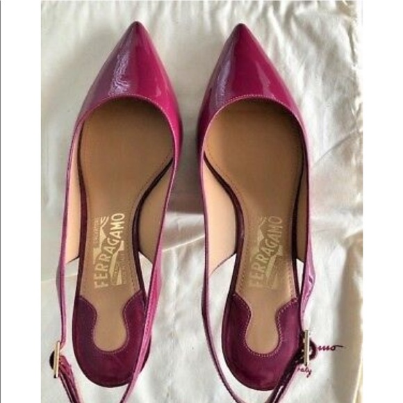 SALVATORE FERRAGAMO PUMPS KITTEN HEELS MALY 7.5C - Picture 7 of 13
